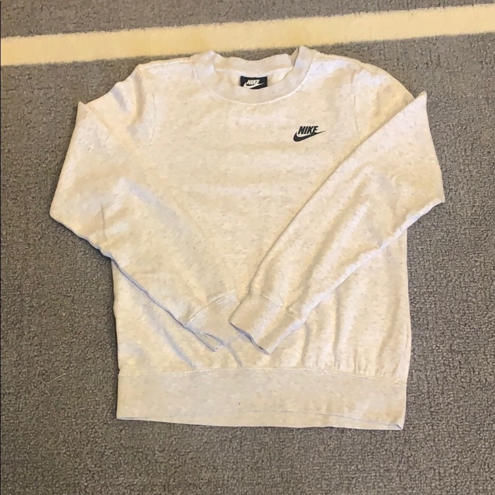 Nike grey sweatshirt with small black Nike logo